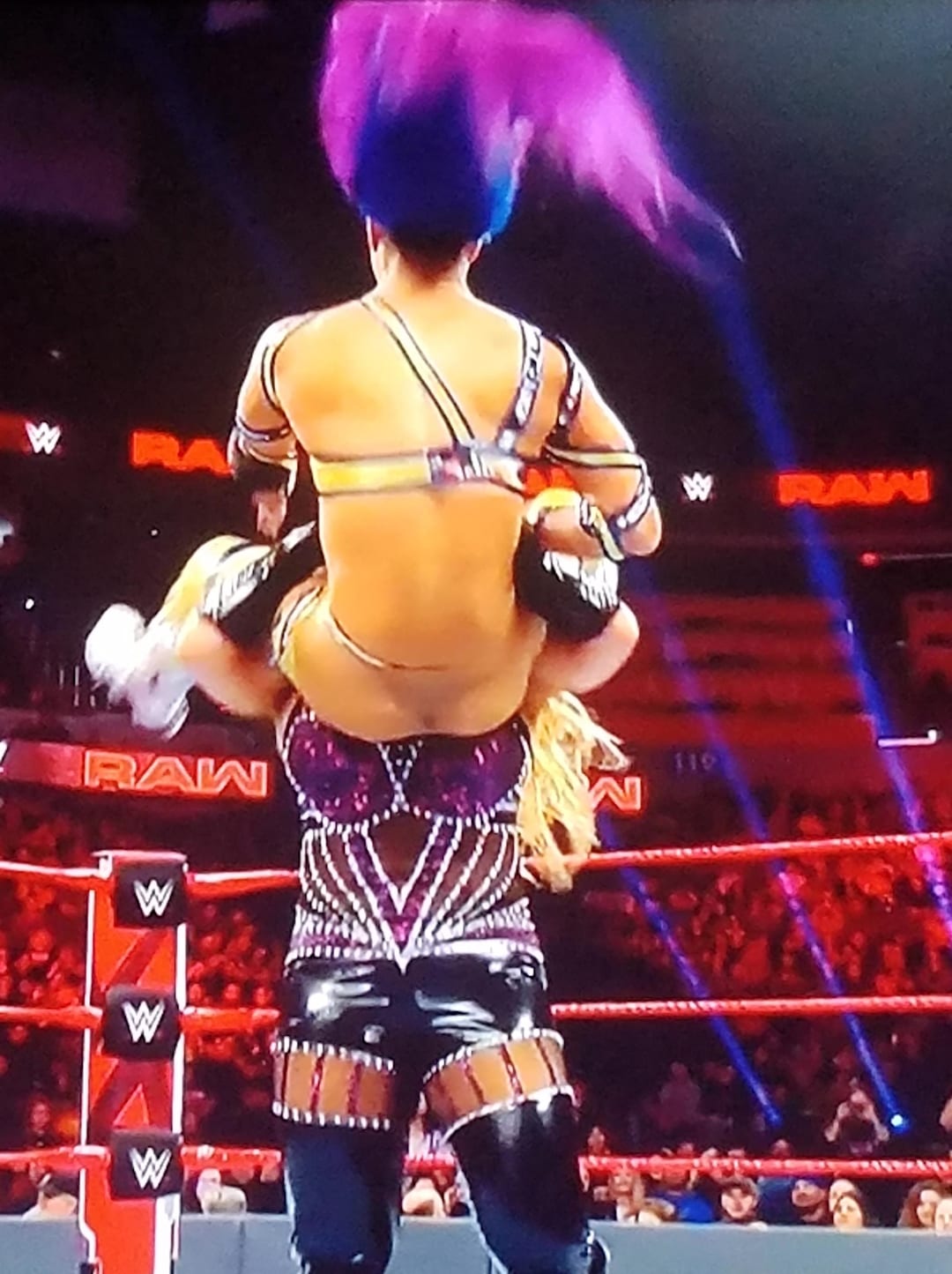 Several Photos Sasha Banks' Wardrobe Malfunction on WWE RAW