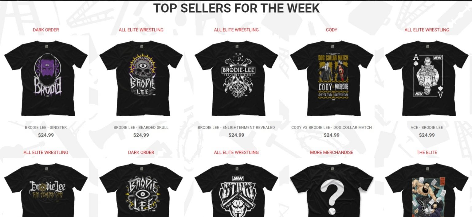 Brodie Lee Merchandise Takes Practically Every Top Selling Spot Of The Week